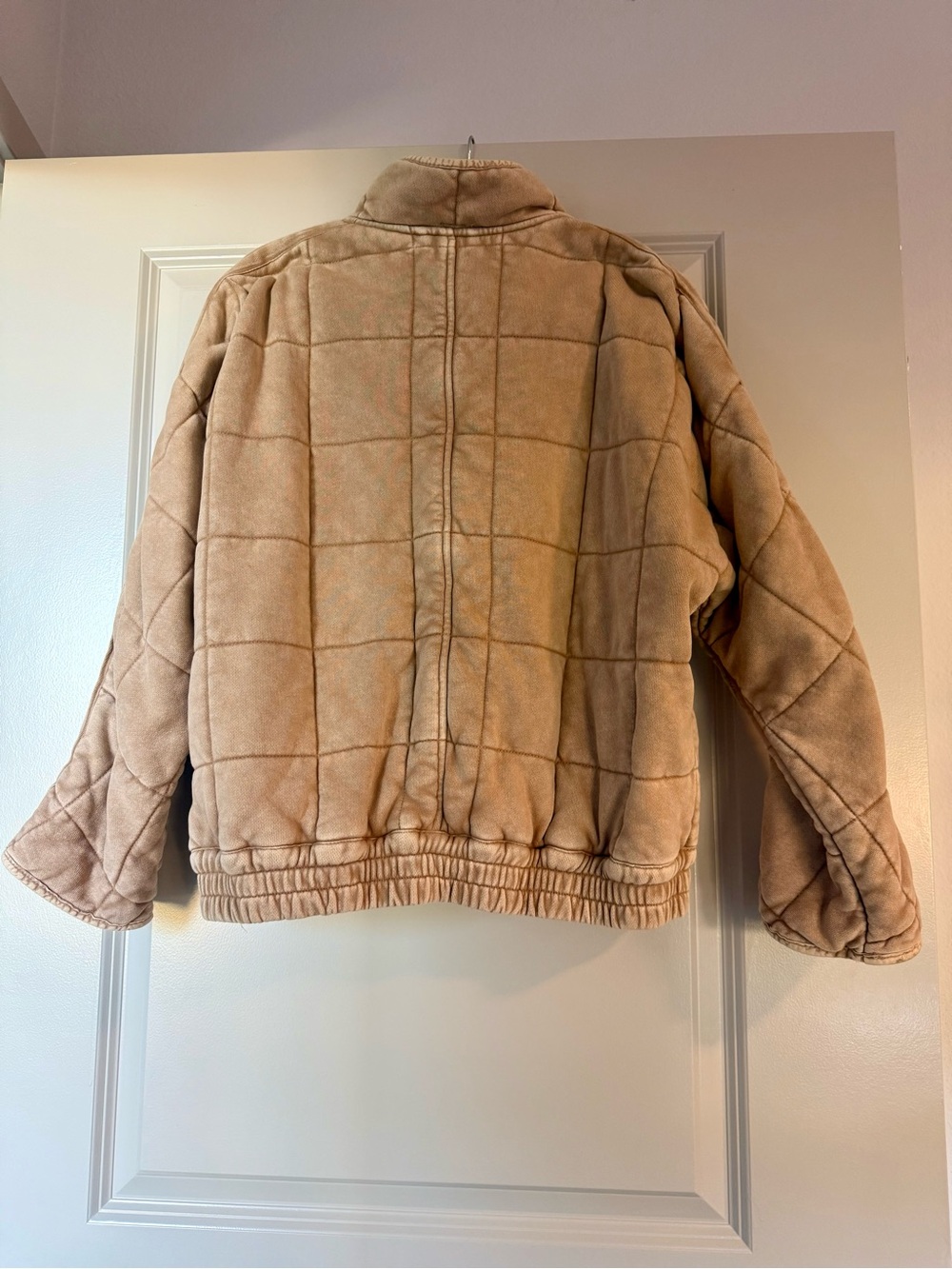 Free People Dolman Quilted Knit Jacket in Champagne Diamonds (Size Small) - Picture 6 of 6